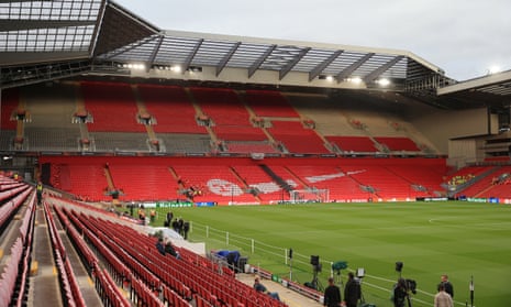 How the unfinished upper tier of the Anfield Road stand at Liverpool looked last Thursday
