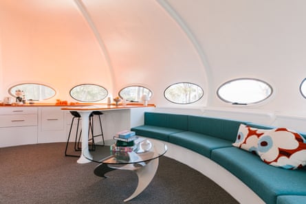 David Walsh’s restored Futuro house Marion Bay Tasmania.