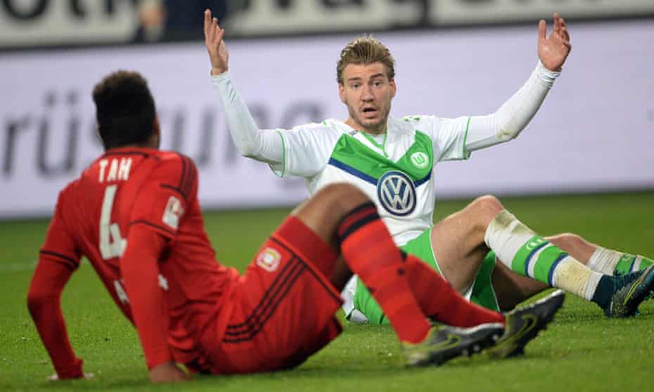 Nicklas Bendtner has started only three games for Wolfsburg this season. 