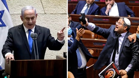 Israeli elections: Raucous scenes in Knesset as Benjamin Netanyahu ousted from office – video