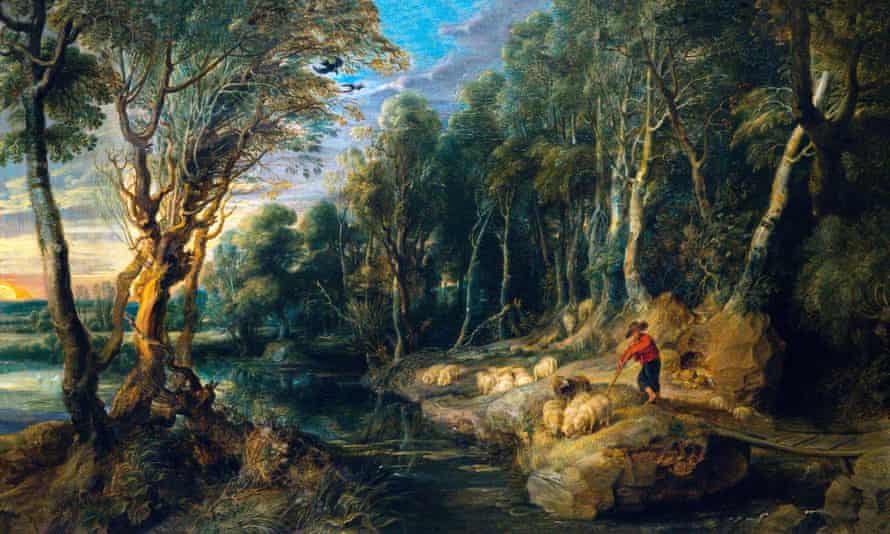 A Shepherd with His Flock in a Wooded Landscape, Peter Paul Rubens, circa 1615-22.
