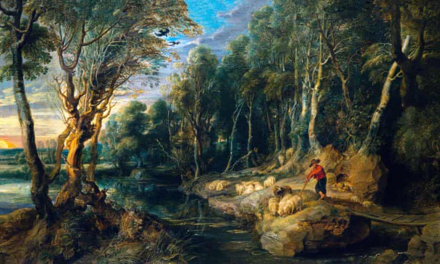 A Shepherd with his Flock in a Woody Landscape, Peter Paul Rubens, circa 1615-22.