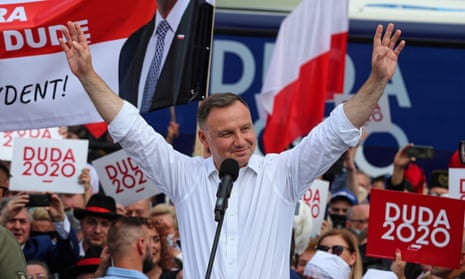 Andrzej Duda at a campaign event in Rybnik