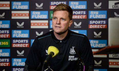 Eddie Howe speaking to the media, via Zoom, on Friday morning. He tested positive for Covid-19 later in the day