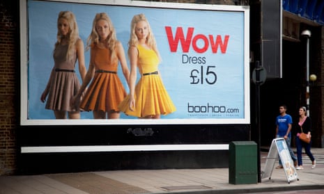 Boohoo advertising poster promotes a cheap dress for just £15