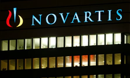 The logo of Swiss drugmaker Novartis