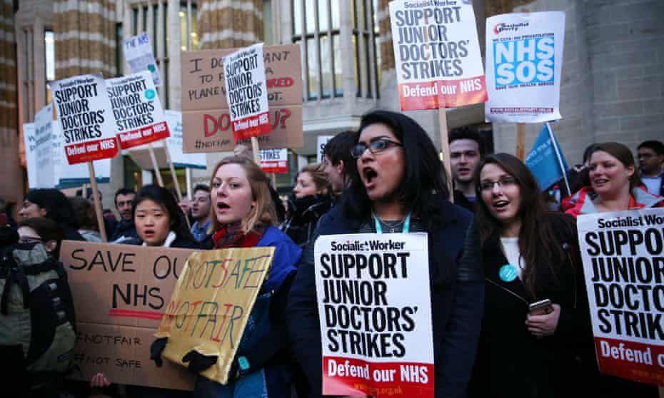 A protest supporting junior doctors