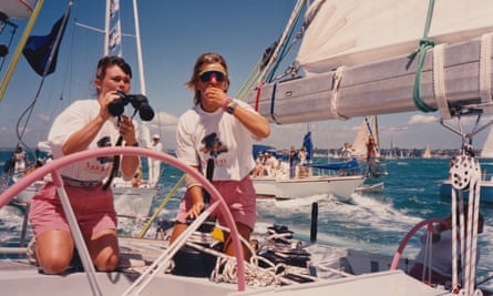Tracy Edwards and crewmate Mikaela Von Koskull in the Whitbread Round the World Race in 1989.