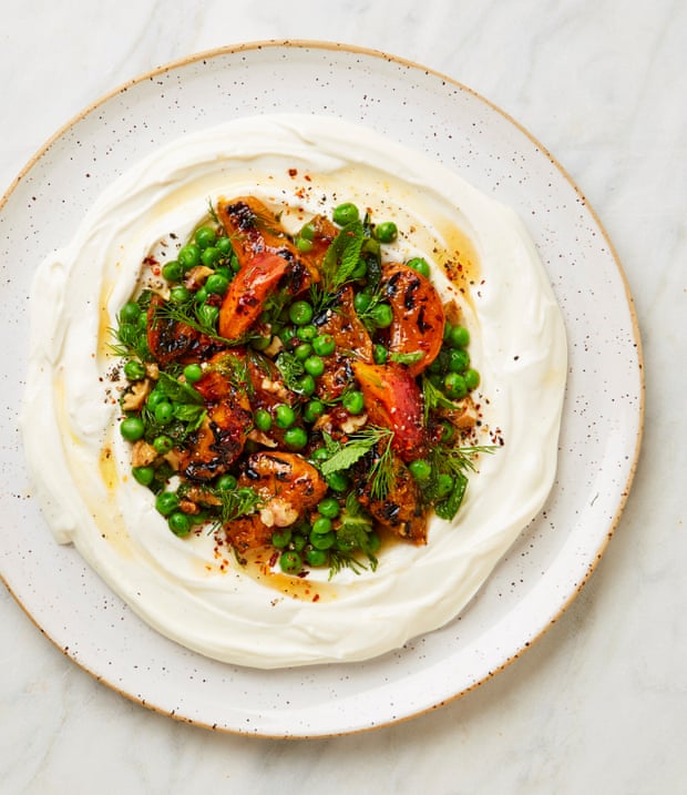 Yotam Ottolenghi's grilled apricot honey and goat's cheese dip.