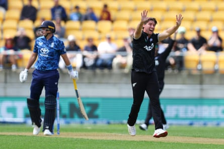 Zak Foulkes after dismissing Joe Root