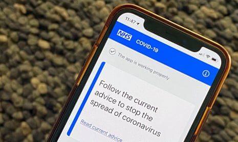 A phone showing the new NHS England app.