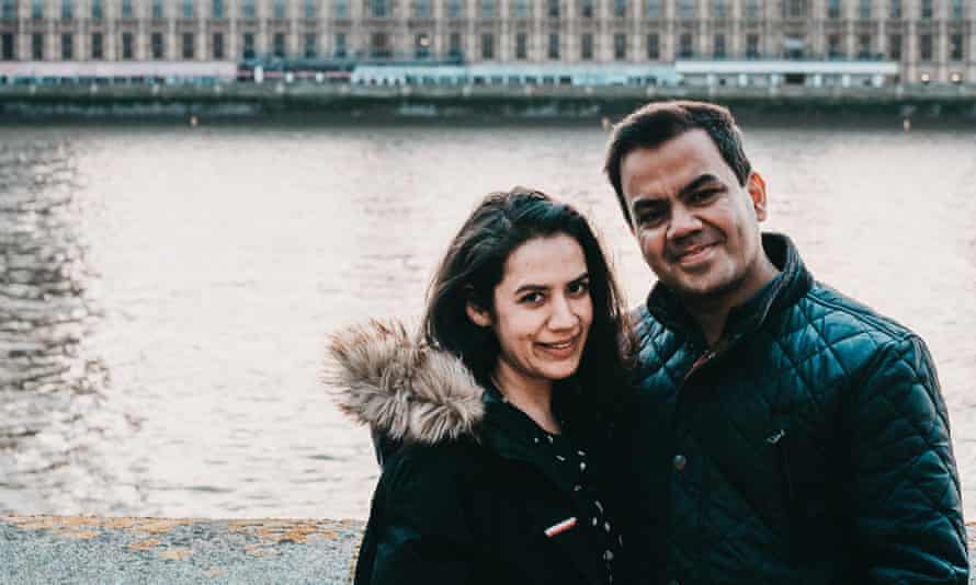 Vishav and Shivani at their wedding ceremony in London on April 10, 2021. 