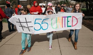 A rally in Charleston, West Virginia, protesting against low wages and rising living costs.