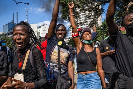 Protesters in Nairobi