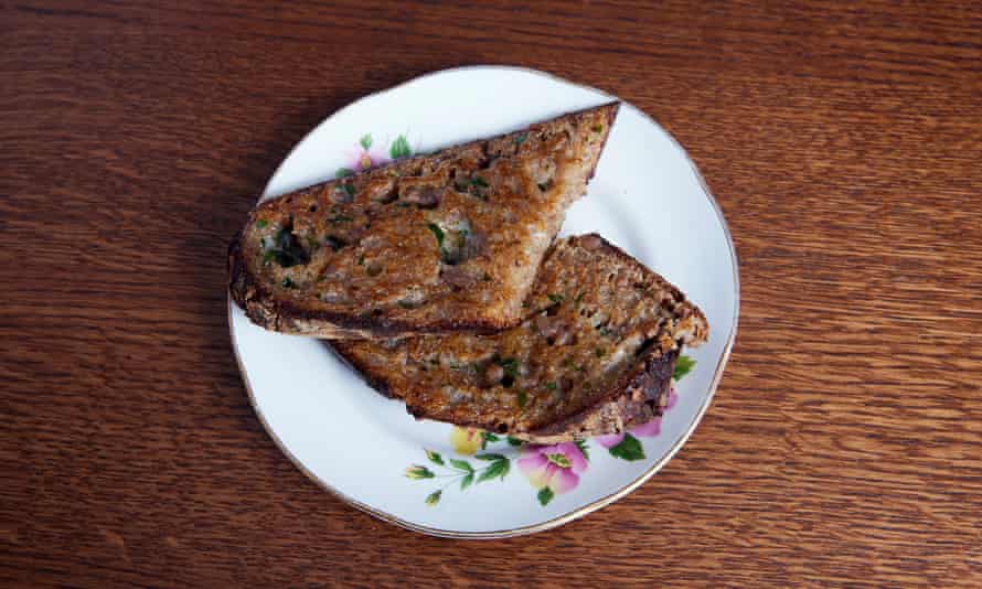 'Sponge-sodden with the best Irish butter': toast with anchovies.