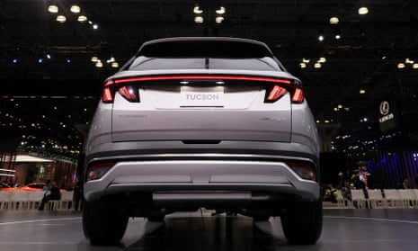 The 2025 Hyundai Tucson plug-in hybrid SUV at the New York international auto show press preview, in Manhattan, New York City, US, in March 2024