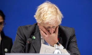 Britain's Prime Minister Boris Johnson speaks during the opening ceremony of the UN Climate Change Conference (COP26) in Glasgow, Scotland.