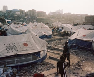 Tents among the rubble in Susan's Bay