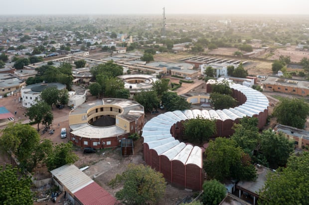 Serpentine … the winding new hospital, which also boasts Tambacounda’s first playground.
