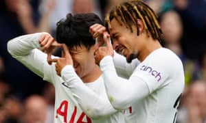 Son Heung-min and Dele Alli celebrate.