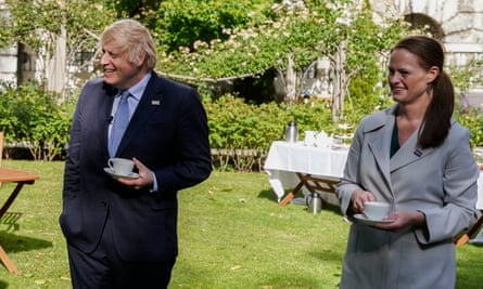 Boris Johnson and nurse Jenny McGee, Downing Street, July 2020