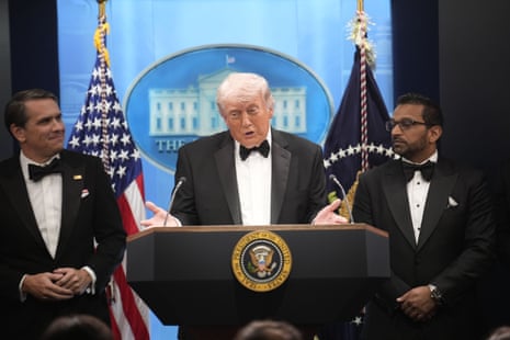 Donald Trump speaks at the White House after the shooting incident.