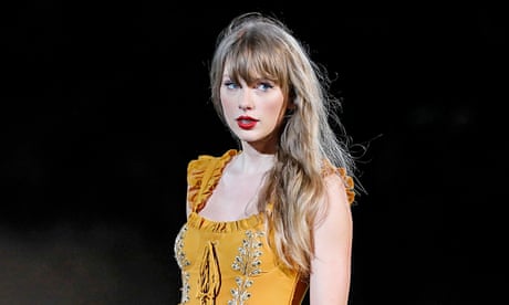 ‘I cry a lot but I am so productive / It’s an art’ … Taylor Swift performing in Florida, 14 April 2023.