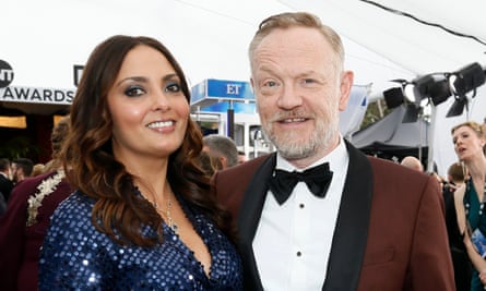 With his wife, Allegra Riggio, at the Screen Actors Guild Awards in LA last year.