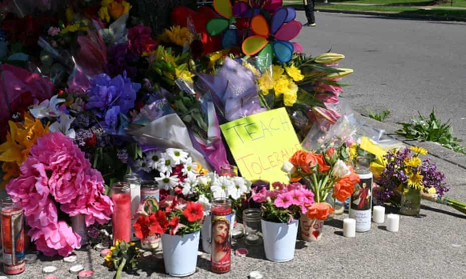 A makeshift memorial for the victims of the Buffalo shooting in New York.