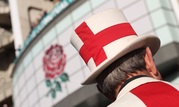 An England fan outside Twickenham in December last year as the rugby team prepared to meet Australia.