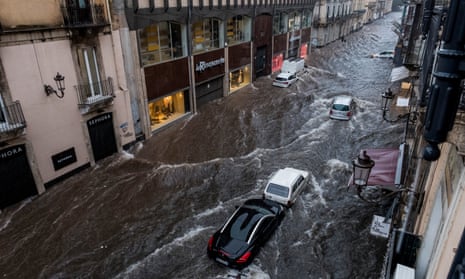flooded street in Catania