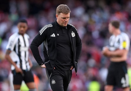 Eddie Howe looks dejected.