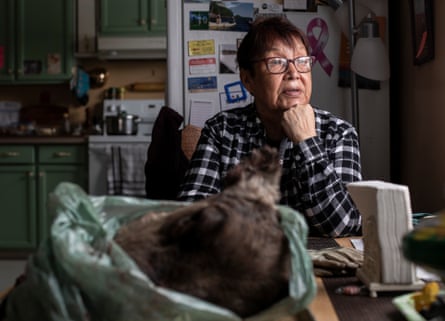 A caribou head in Alice Rigney's kitchen in Fort Chipewyan, Alberta on Thursday, March 23, 2023. "I'm grieving the death of the delta, the death of a lifestyle, the death of our people," says Rigney after Imperial Oil's Kearl Lake oil sands mine spilled at least 5.3 million litres of toxic tailings. Amber Bracken for The Narwhal