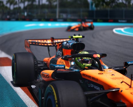 McLaren’s Lando Norris exits a corner during the sprint race.