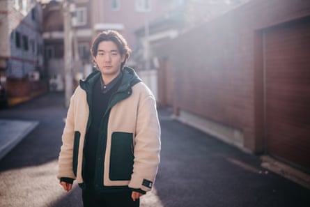 Lee Han, a pro-feminist activist, in Hongdae, Seoul, South Korea, 17 Feb 2025