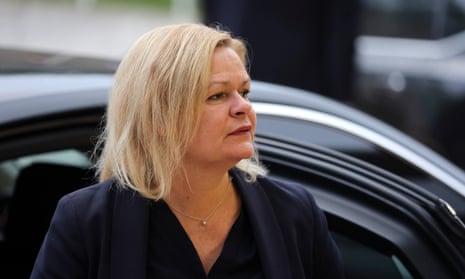 German interior minister Nancy Faeser arrives for the EU Justice and Home Affairs council in Luxembourg, 19 October 2023.