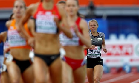 Yuliya Stepanova of Russia during her 800m heat in the European Athletics Championships.
