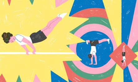 ‘I seized on what made me happy. Now I do gymnastics three days a week. This summer I’m going to an adult gymnastics camp. Twice.’ Illustration: Carmen Casado/The Guardian