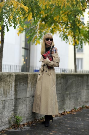 A trench coat at Paris fashion week.