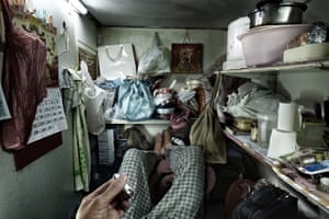 Coffin cubicles, cage homes, in Hong Kong