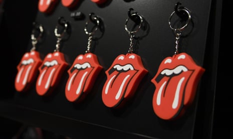 Keyrings on display at the Rolling Stones Carnaby Street in London.