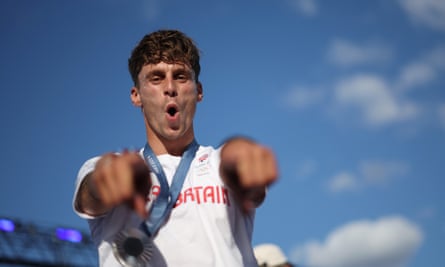 ‘It was fuel for the fire to go again – it built some self-belief’ … Adam Burgess with his silver at Paris 2024.