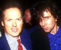 Actor Michael Keaton with film director Tim Burton