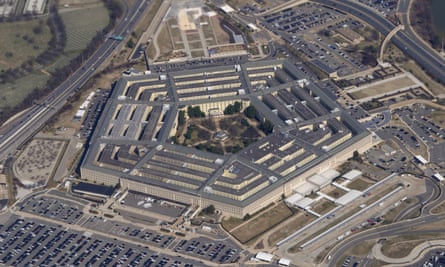 The Pentagon seen from Air Force One as it flies over Washington