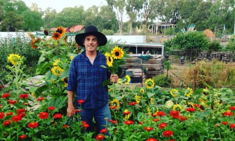 Farmer Steve and flowers at CERES