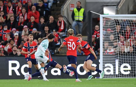 Joao Felix of Portugal scores his team's first goal.