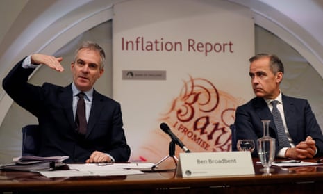 Ben Broadbent (left), deputy governor of the Bank of England, and Mark Carney, its governor, at a press conference last year
