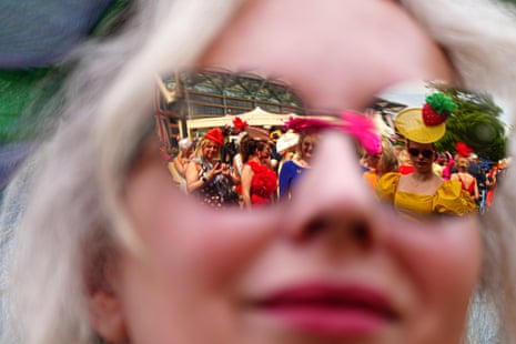 A racegoer in sunglasses at Royal Ascot.