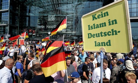 AfD supporters in Berlin protest in May 2018. 