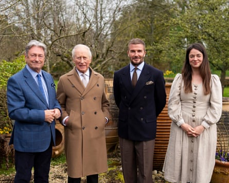 Alan Titchmarsh, King Charles, Sir David Beckham and Frances Tophill.